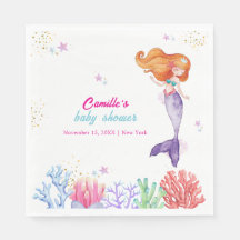 Elegante Sob O Mar Chá de fraldas De Sereia De Cor