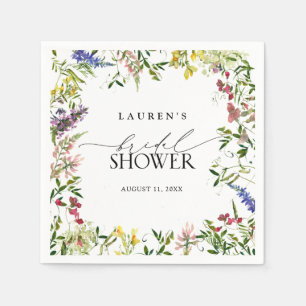 Guardanapo De Papel Elegante Summer Wildflower Watercolor Chá de pane
