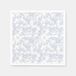 Guardanapo De Papel Elegante Toile Francesa Floral Azul