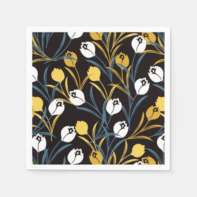 Guardanapo De Papel Elegante Tulip Floral (Frente)