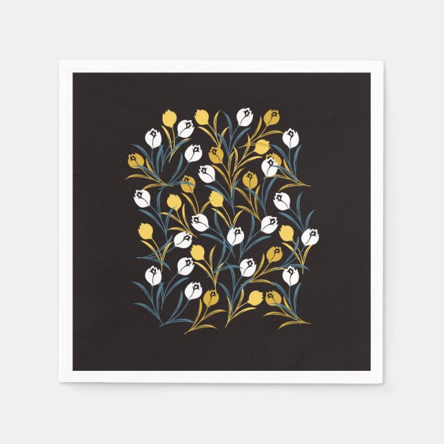 Guardanapo De Papel Elegante Tulip Floral (Frente)