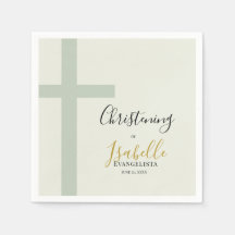 Elegante Verde Sage Dourado Cruz Minimal Cristo