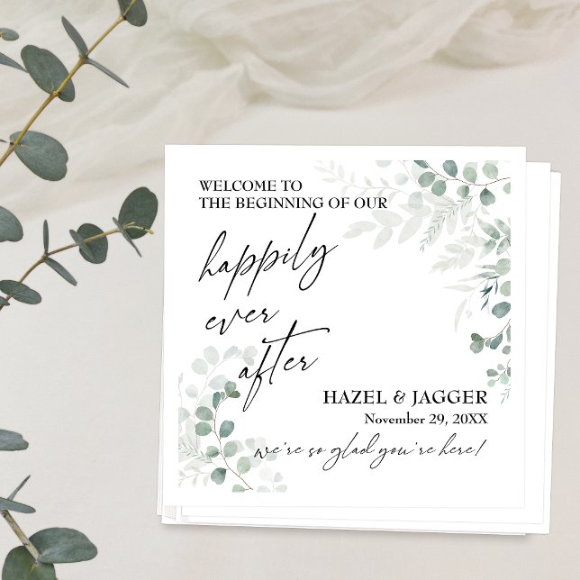 Guardanapo De Papel Elegante Verdura Felizes para Sempre (Criador carregado)