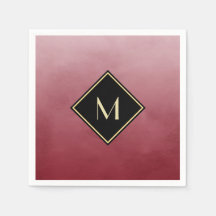 Elegante Vermelho Escovado Com Monograma Simples D