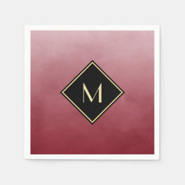 Guardanapo De Papel Elegante Vermelho Escovado Com Monograma Simples D