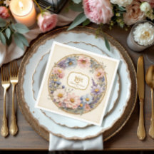 Elegante Vintage Floral Watercolor Azul-rosa n Dou