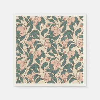 Guardanapo De Papel Elegante Vintage Peony Floral - Botânica Eterno