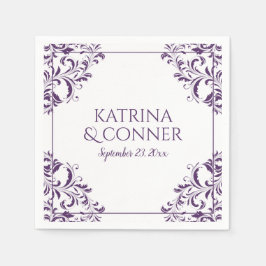 Guardanapo De Papel Elegante Wedding Napkins | Nadina (Ameixa/Roxo) 2