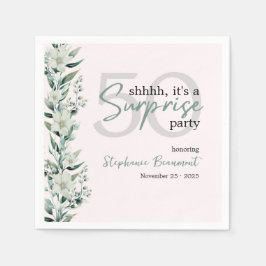 Guardanapo De Papel Elegante Wildflower Pink Surpresa 50º Aniversário