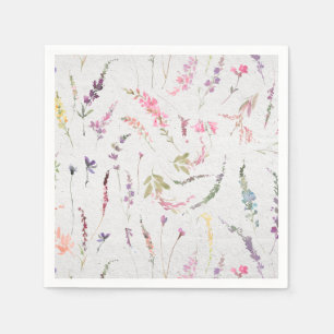 Guardanapo De Papel Elegante Wildflower Watercolor Chá de panela Flor