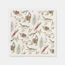 Elegante Winter Napkins com Pinecones