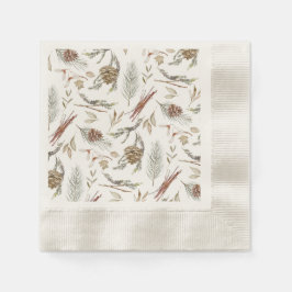 Guardanapo De Papel Elegante Winter Napkins com Pinecones