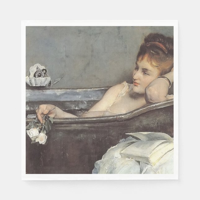 Guardanapo De Papel Elegante Woman in the Bath (por Alfred Stevens) (Frente)