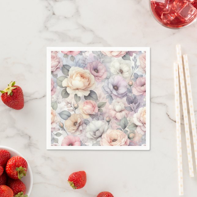 Guardanapo De Papel Elegantes Flores de Rosa (Insitu)