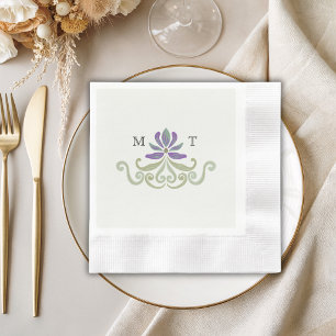 Guardanapo De Papel Elegantes Letras Maiúsculas Art Nouveau Casamento