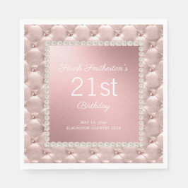 Guardanapo De Papel Elegantes Pérolas Tufted Rosa para Aniversário de 