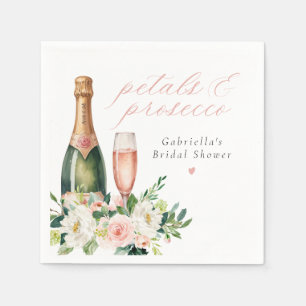 Guardanapo De Papel Elegantes Pétalas de Rosa e Chá de Noiva com Prose