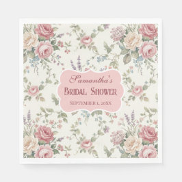 Guardanapo De Papel Elegantes Rosas Pastel Shabby Chic Chuveiro de Noi