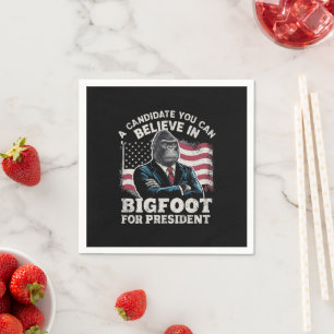 Guardanapo De Papel Eleição 2024 Voto Engraçado Sasquatch EUA