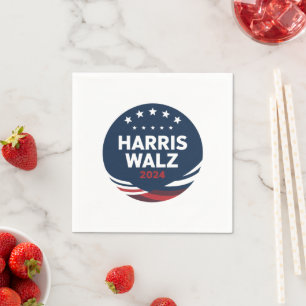Guardanapo De Papel Eleição de Botão Retro para Democratas Harris Walt
