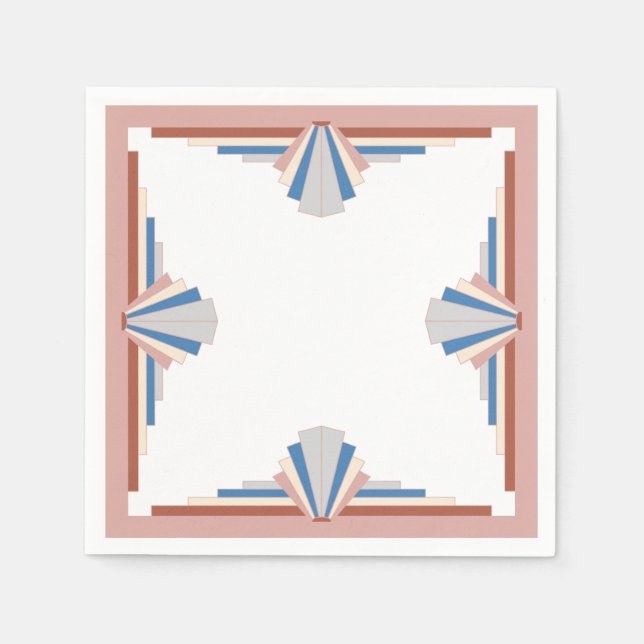 Guardanapo De Papel Elementos de deco da arte em rosa dourado e azul12 (Frente)