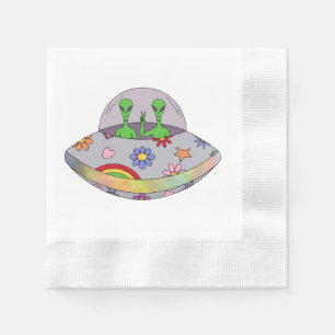 Guardanapo De Papel Eles vêm em Peace UFO