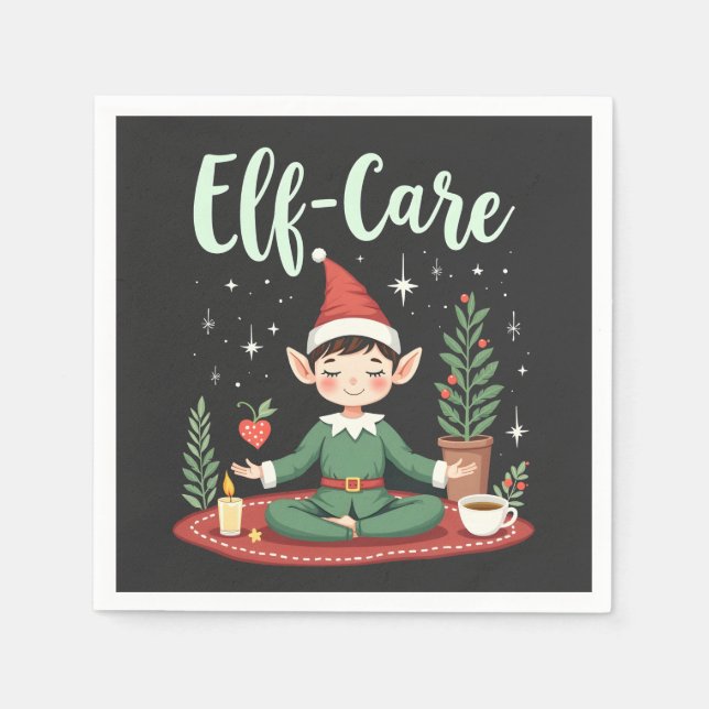 Guardanapo De Papel Elf Care Engraçado Natal Elf Autoatendimento Mágic (Frente)