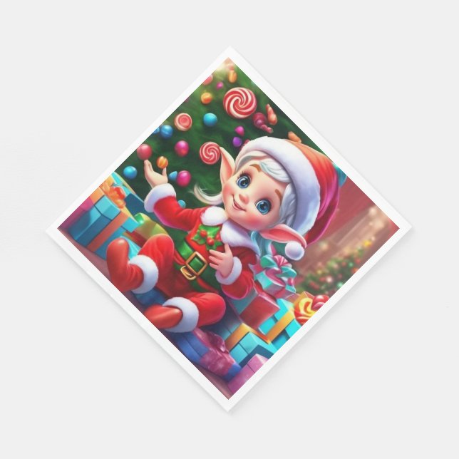Guardanapo De Papel Elf de Natal (Quina)