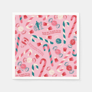 Guardanapo De Papel Elf Holiday Candy Pattern