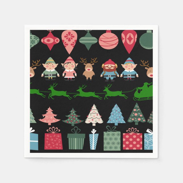 Guardanapo De Papel Elfos de Natal e Mais (Frente)