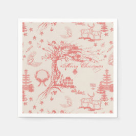 Guardanapo De Papel Elk Woods French Toile em Coral com Personalização