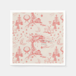 Guardanapo De Papel Elk Woods French Toile em vermelho com personaliza