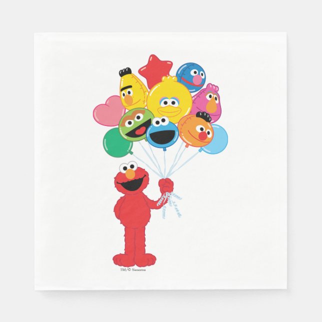 Guardanapo De Papel Elmo Balloons (Frente)