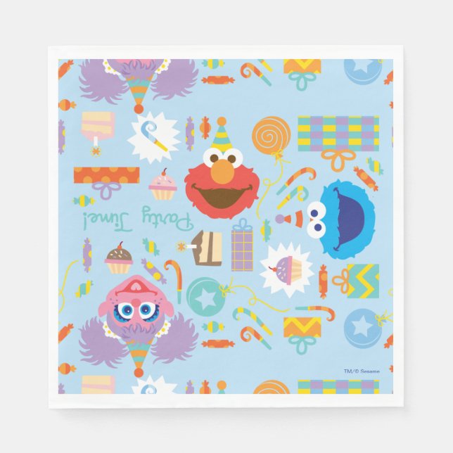 Guardanapo De Papel Elmo e Abby Birthday (Frente)