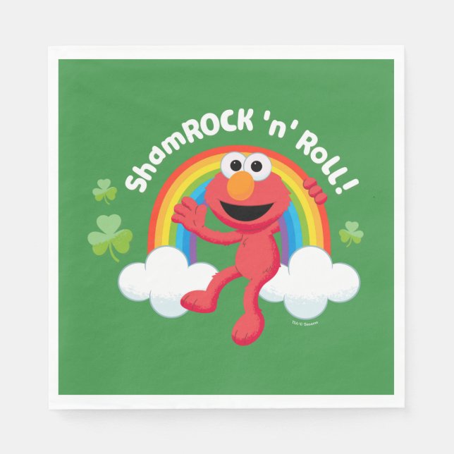 Guardanapo De Papel Elmo | Shamrock 'n' Roll Rainbow (Frente)