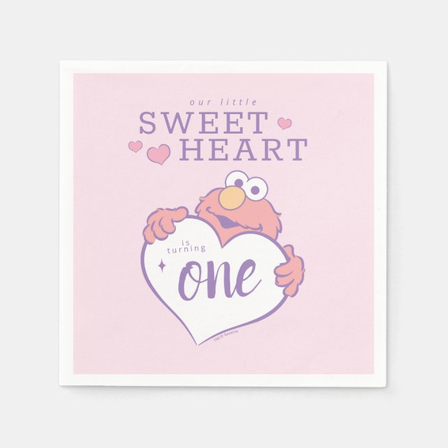 Guardanapo De Papel Elmo Sweetheart Birthday (Frente)