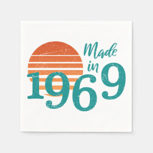 Guardanapo De Papel Em 1969 vintage feito