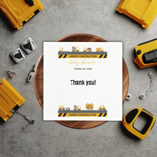 Guardanapo De Papel Em Construção, Chá de fraldas Bulldozer (Criador carregado)