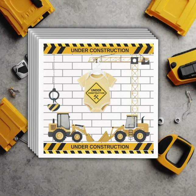 Guardanapo De Papel Em Construção Chá de fraldas De Roupas De Bebê (Criador carregado)