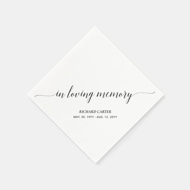 Guardanapo De Papel Em Memória Carinhosa | Memorial de Funeral com Gra (Canto)