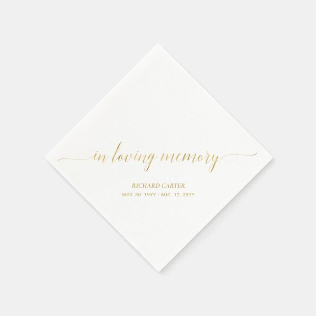 Guardanapo De Papel Em Memória Querida | Memorial Elegante com Letra D (Canto)