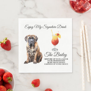 Guardanapo De Papel Embalagem de casamento em inglês Mastiff Beber