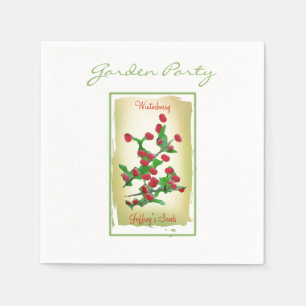 Guardanapo De Papel Embalagem de Sementes de Winterberry Watercolor