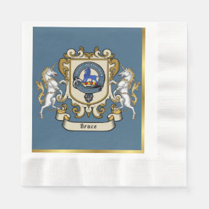 Guardanapo De Papel Emblema da Clan Bruce Azul Personalizado
