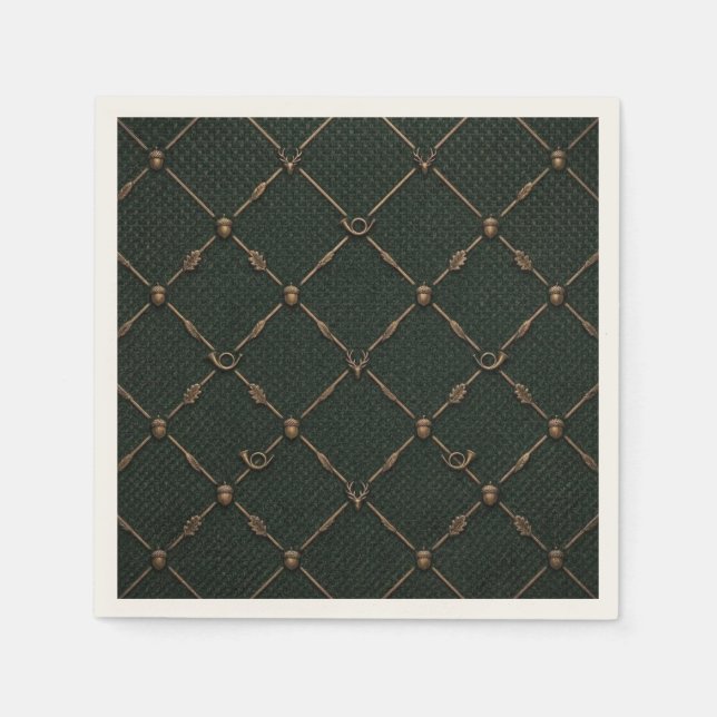 Guardanapo De Papel Emblema de Caça em Bronze (Frente)