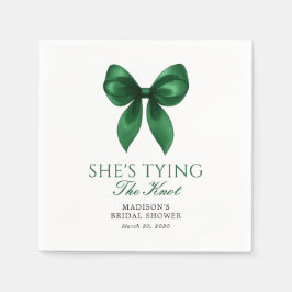 Guardanapo De Papel Emerald Bow She's Tying the Knot Bridal Shower