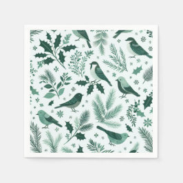 Guardanapo De Papel Emerald Green Birds e Boughs Holiday