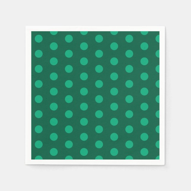 Guardanapo De Papel Emerald Green Polka Dots  (Frente)