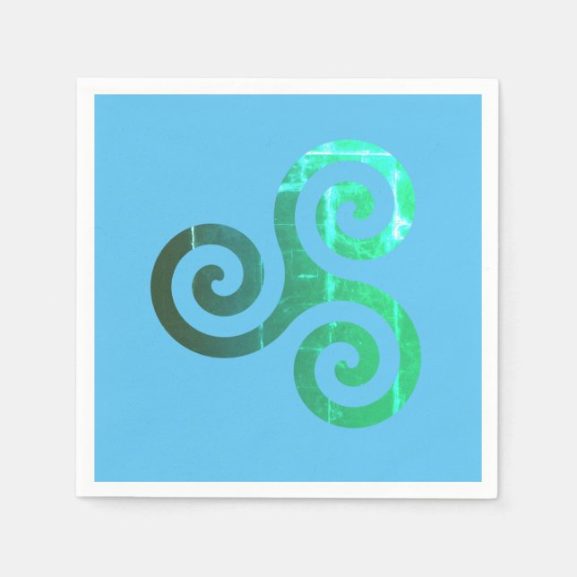 Guardanapo De Papel Emerald Triskele Símbolo Celta Antigo (Frente)
