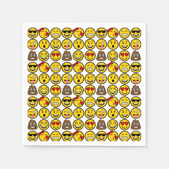 Guardanapo De Papel Emoji Pattern Emotion Faces Divertidos (Frente)